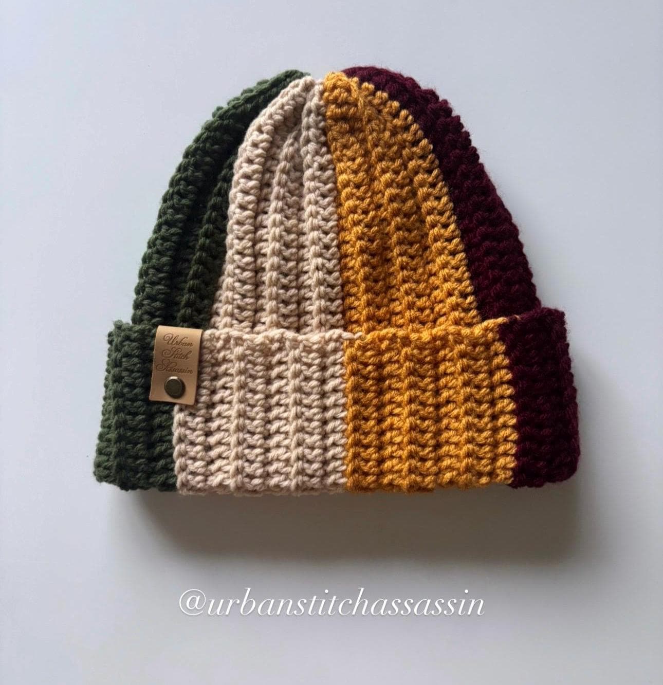 Earthy Colorblock Crochet Earthy Colorblock Beanie, Handmade Crochet Beanie, Winter ...