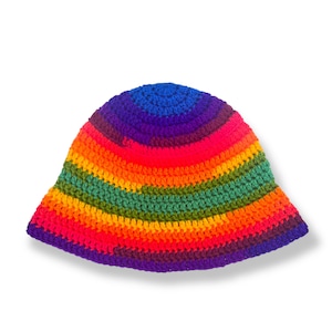 The Colorado Bucket Hat, Multicolor Crochet Bucket Hat, Handmade Bucket Hat, Adult Small, Rainbow Bucket Hat, Crochet Hat, Summer Hat
