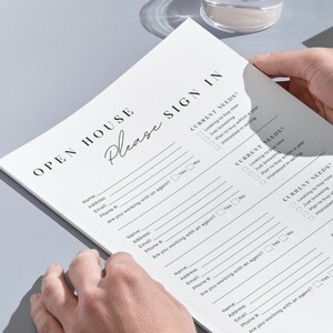 Open House-Anmeldeblatt Open House-Anmeldeschild Bearbeitbares Canva-Immobilienmarketing Makler Open House-Flyer und Formulare Sofortiger Download