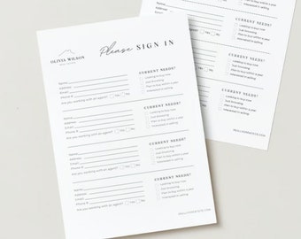 Editable Open House Sign In Sheet: Real Estate Marketing (Canva, Instant Download)