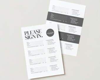 Bearbeitbares Open House Sign-In-Sheet: Real Home-Planer (Canva, Instant Download)