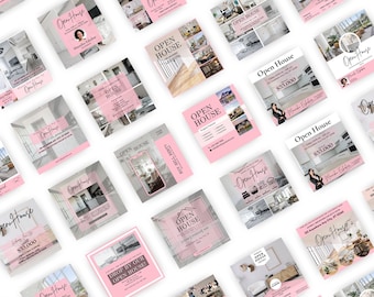25 Modèle rose de publication Instagram pour journée portes ouvertes Modèle de médias sociaux Modèle d'agent immobilier pour journée portes ouvertes Modèle de journée portes ouvertes pour l'immobilier Journée portes ouvertes rose