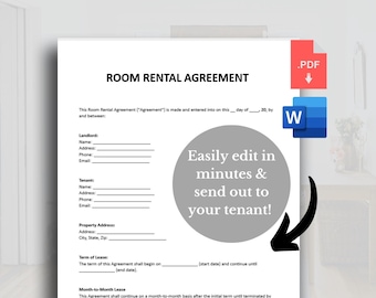 Room Rental Agreement Template: Editable Landlord Form (PDF, Word)