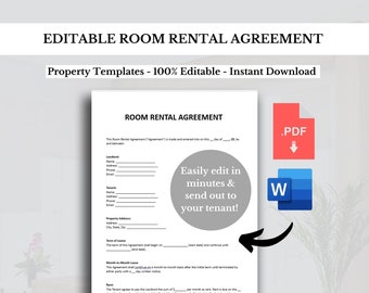 Room Rental Agreement Template: Editable Lease Contract (PDF & Word)