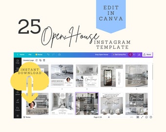 Open House Instagram Post Template Social Media Template Open House Realtor Template Real Estate Open House Insta Template Grey Open House