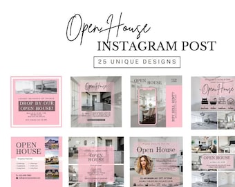 Open House Instagram Post Pink Template Social Media Template Open House Realtor Template Real Estate Open House Template Open House Pink