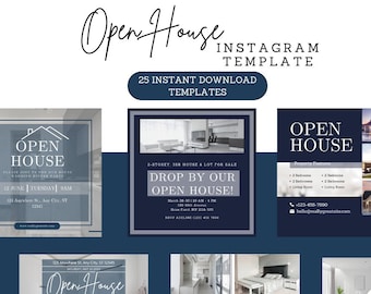 Open House Instagram Post Blue Template Social Media Template Open House Realtor Template Real Estate Open House Template Open House