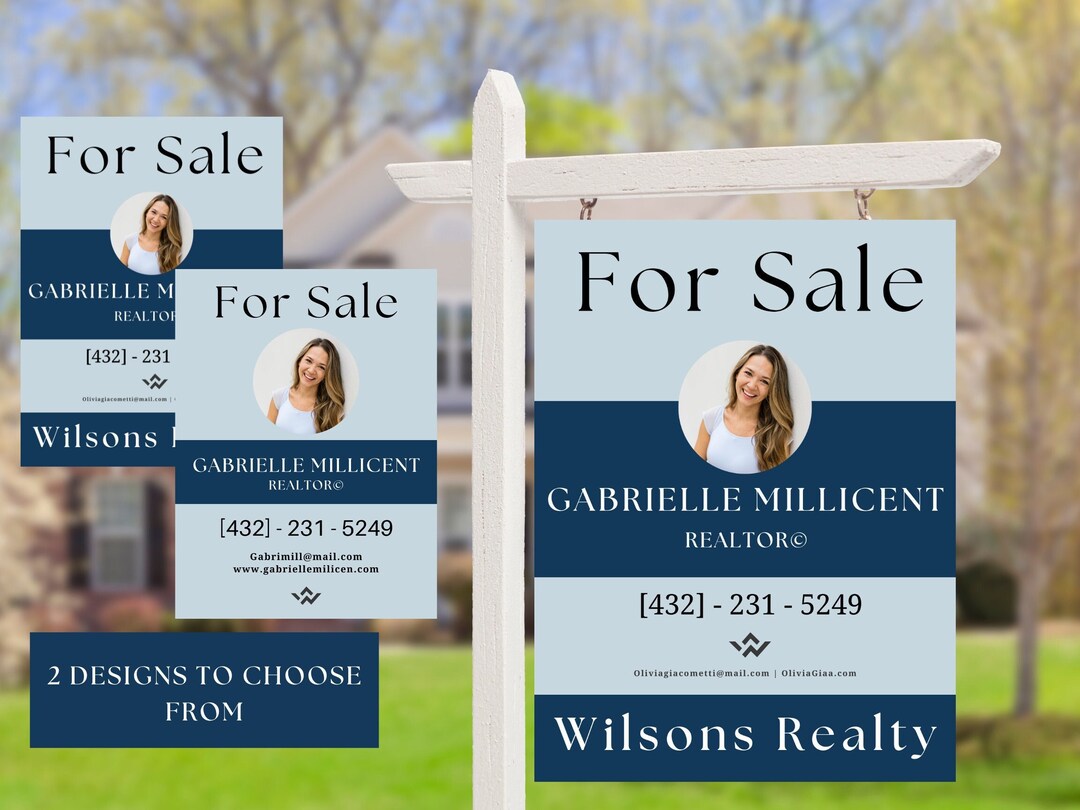 Real Estate Yard Sign for Sale Yard Sign Real Estate Marketing Canva
