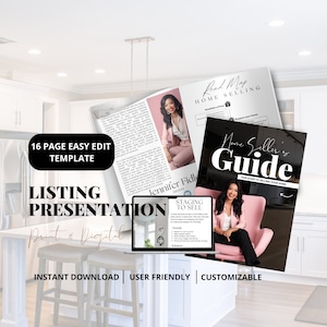 Real Estate Listing Presentation Print and Digital Real Estate Marketing Home Seller Guide Listing Packet CMA Packet Prelisting Packet Canva
