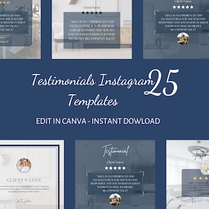 Kundenempfehlungen Makler Instagram Post Immo Kundenrezensionen Templates SocialMedia Posts Immobilen Marketing Blau