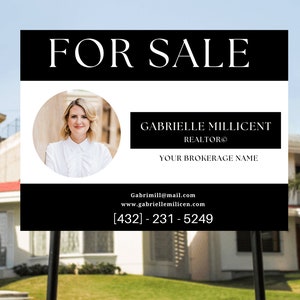 Real Estate Yard Sign For Sale Yard Sign Real Estate Marketing Canva Template For Sale Custom For Sale Sign Sold Sign Realtor Sign Rider