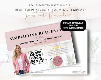 Real Estate Farming Postcard Template: Editable Realtor Marketing (Digital Product)