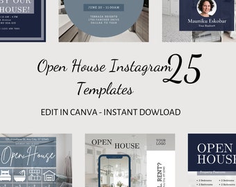 Open House Instagram Post Blue Template Social Media Template Open House Realtor Template Real Estate Open House Template Open House
