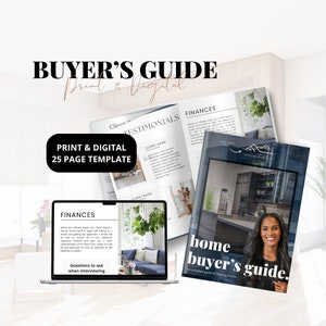 Guía para compradores de viviendas inmobiliarias Plantilla de marketing inmobiliario digital e impresa Proceso de compra de viviendas Hoja de ruta del comprador Plantilla de Canva Instant Canva