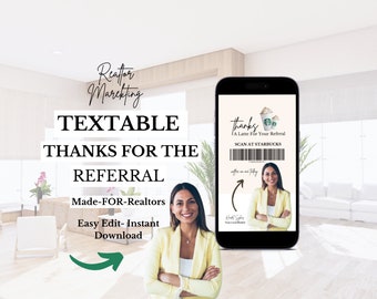 Real Estate Referral Card: Thanks A Latte, Realtor Marketing (Digital)