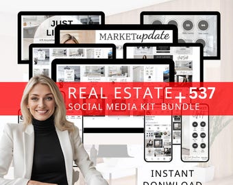 Realtor Social Media Kit: 542 Instagram Templates (Digital Download)