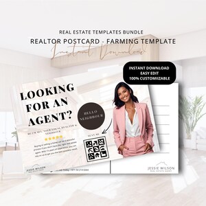 Postal de agricultura inmobiliaria editable Canva Compra o venta de bienes raíces Plantilla de postal de marketing de Hola vecino Envíos por correo de bienes raíces