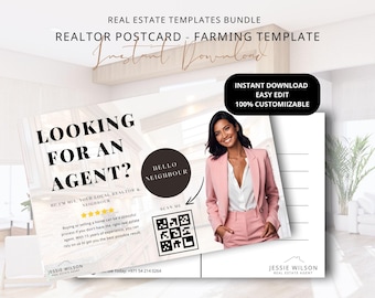 Real Estate Farming Postcard Template: Editable Realtor Mailer (Digital Download)