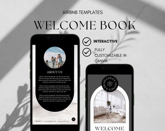 Modern Digital Welcome Book Airbnb Canva Digital Welcome Guide Template for Cottage Cabin Beach House Manual Vrbo, Vacation Rental Template