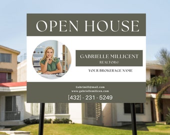 Real Estate Open House Yard Sign Template: Customizable Realtor Signage (Digital Download)