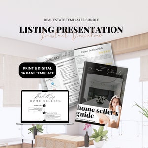 Seller Pre Listing Presentation Digital and Print Real Estate Marketing  Editable Template Real Estate Listing Presentation Home Seller