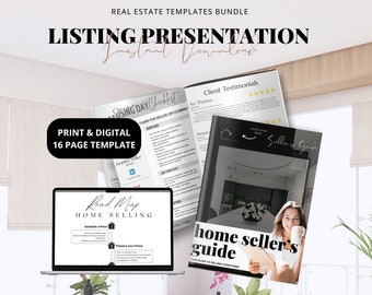 Seller Pre-listing Presentation Real Estate Marketing Editable Canva Template - Etsy