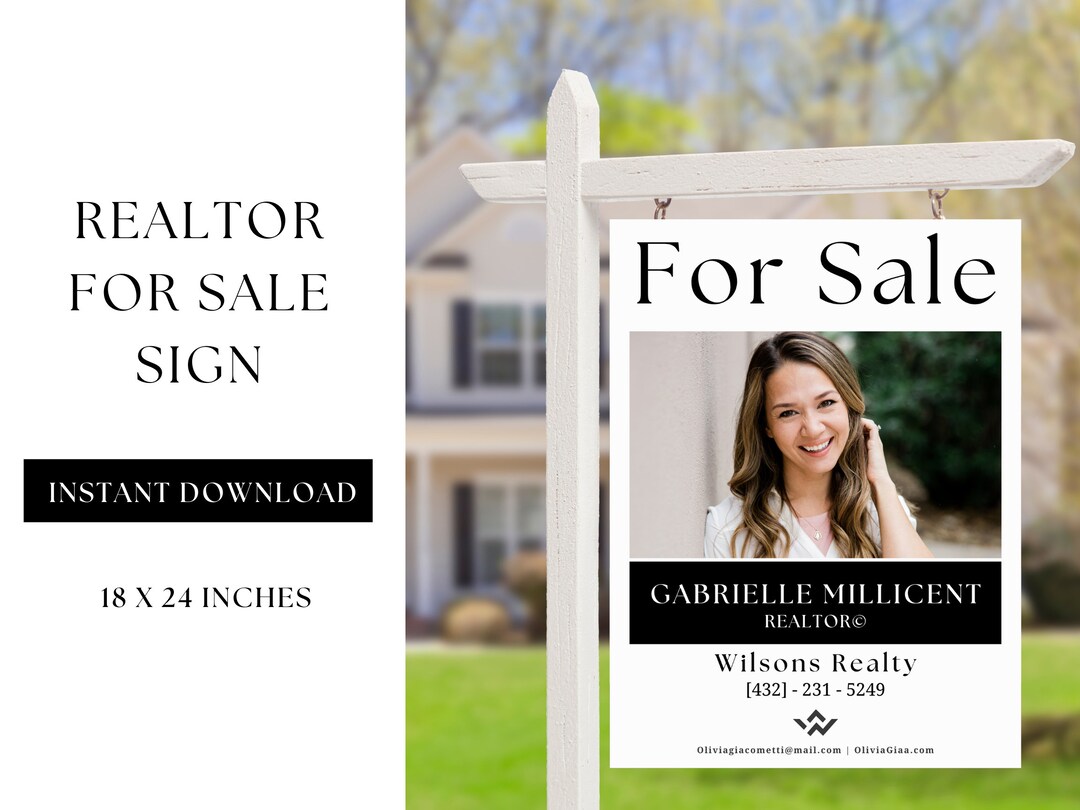 Real Estate Yard Sign for Sale Yard Sign Real Estate Marketing Canva