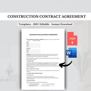 Modello di contratto di costruzione Contratto di costruzione Termini di costruzione Modulo di contratto Modello di contratto Contratto del contraente Legale
