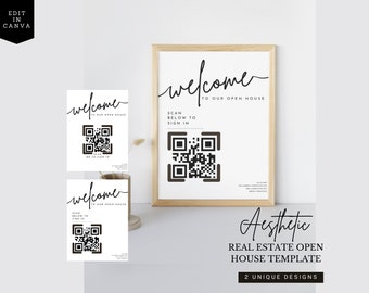 Open House Sign In Sheet Open House Sign In Sign Editable Canva Real Estate Marketing Realtor Open House Flyers and Forms Instant Download