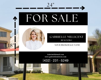 Real Estate Yard Sign For Sale Yard Sign Real Estate Marketing Canva Template Custom For Sale Sign Sold Sign Realtor Sign Rider DIY