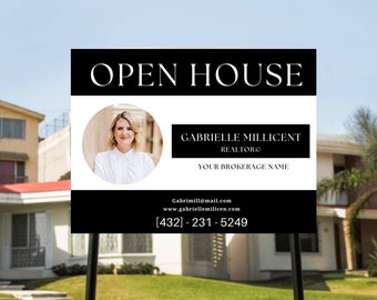 Realtor Open House Yard Sign Template: Directional Design (Digital Download)