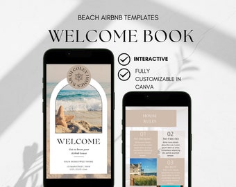 Airbnb Welcome Book Template: Modern Cottage & Beach House (Digital)