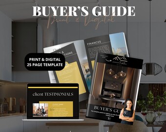 Real Estate Home Buyer Guide: Marketing Template, Canva Editable (Digital Download)
