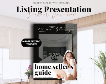 Real Estate Listing Presentation: 16-Page Seller Guide (Canva Edit, Digital Download)