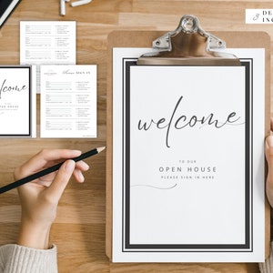 Open House Sign In Sheet Open House Sign In Sign Editable Canva Real Estate Marketing Realtor Open House Flyers and Forms  Instant Download
