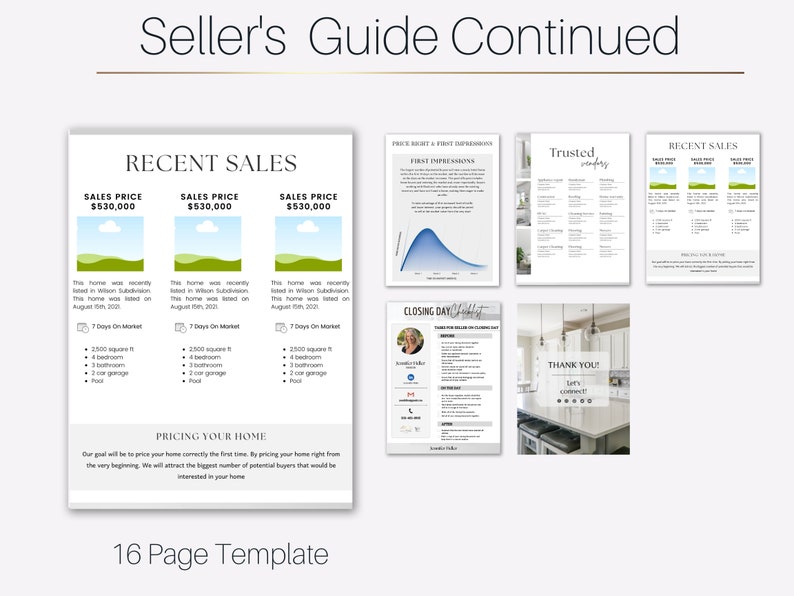 Listing Presentation for Real Estate Sellers Guide Realtor Listing Packet Real Estate Marketing ...