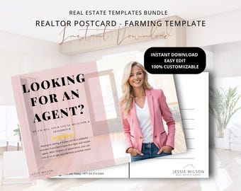 Realtor Postcard Template: Real Estate Farming Mailer (Canva Editable, Digital Download)