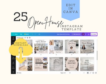 Open House Instagram Post Boho Pink Template Social Media Template Open House Realtor Template Real Estate Open House Template Open House