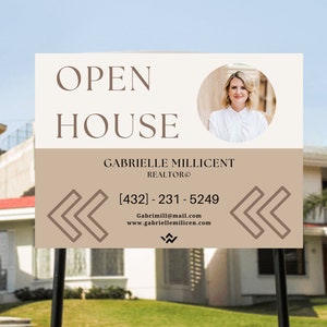 Open House Yard Sign Digital Agent Realtor Open House Sign Real Estate Agent Marketing Yard Sign Realtor Yard Sign Instant Download