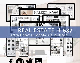 Realtor Social Media Kit: 542 Instagram Templates (Digital Download)