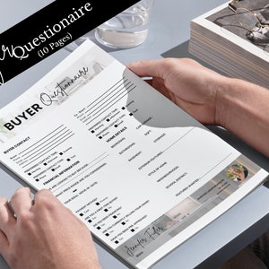 Buyer Questionnaire Buyer Consultation Questionnaire Buyer Intake Form Buyer Consultation Script Buyer Packet Real Estate Buyer Intake Form