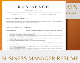 ATS Friendly Resume Template for Microsoft Word | Cover Letter and References Template | Resume Template Word Instant Download | CV Template