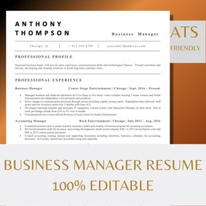 ATS Friendly Resume Template for Microsoft Word | Cover Letter and References Template | Resume Template Word Instant Download | CV Template