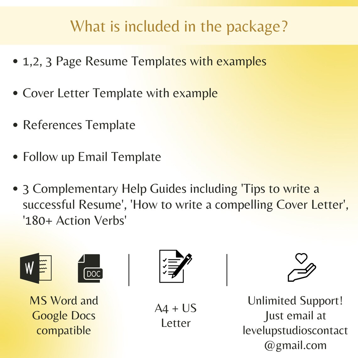 ATS Friendly Resume Template for Microsoft Word Cover Letter - Etsy