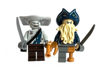 3D-gedruckte, individuelle Piraten-Minifiguren Davy Jones und Maccus Hammerhead