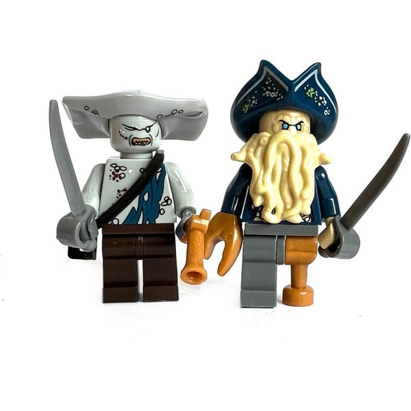 3 D Printed Custom Pirates  Davy Jones & Maccus Hammerhead Minifigures