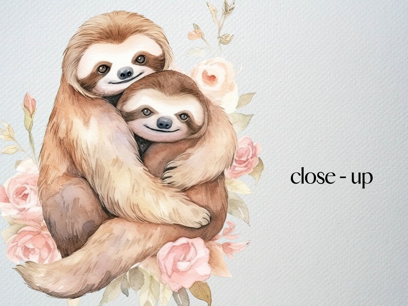 Watercolor Cute Mother and Baby Animals Clipart, 25 Stunning