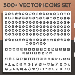 Resume Icon Set, 300+ Recolorable and Resizable Icons For Word, PowerPoint, Excel - Instant Download Icon Set for Business and Social Media