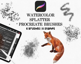 Pennelli per schizzi ad acquerello per Procreate: set di pennelli per timbri digitali (uso commerciale) (download digitale)