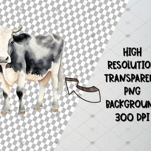 Watercolor Cow Clipart Set of 22 PNG Files, Cow Illustration, Baby Cow ...